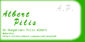 albert pilis business card